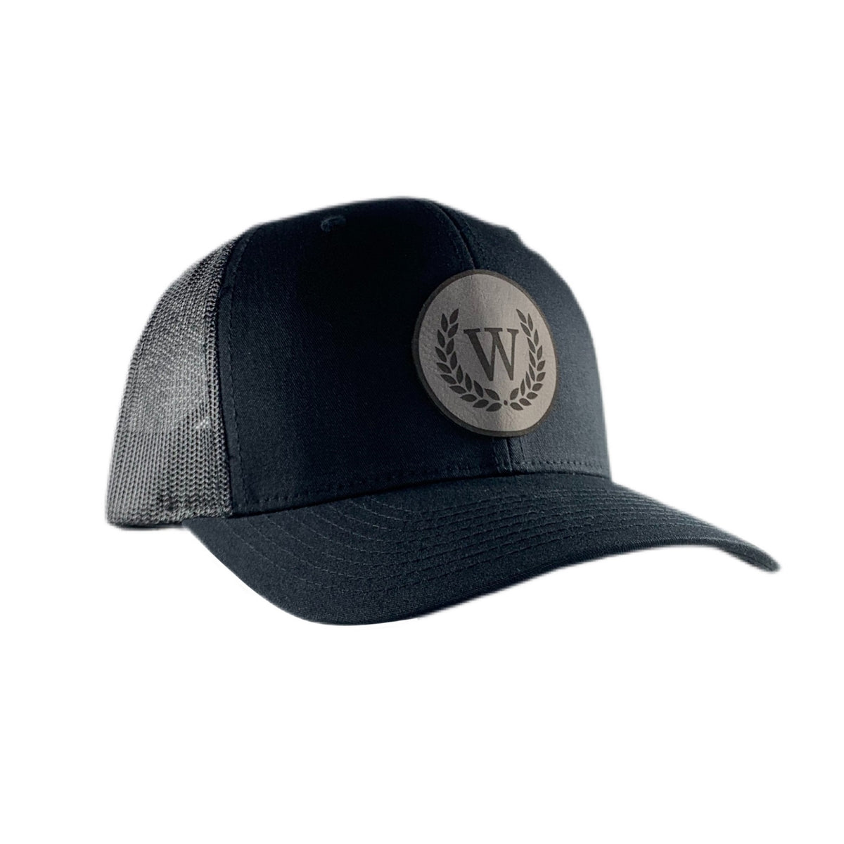 Dark Grey Leather Baseball Cap - Winner Caps MFG. Company